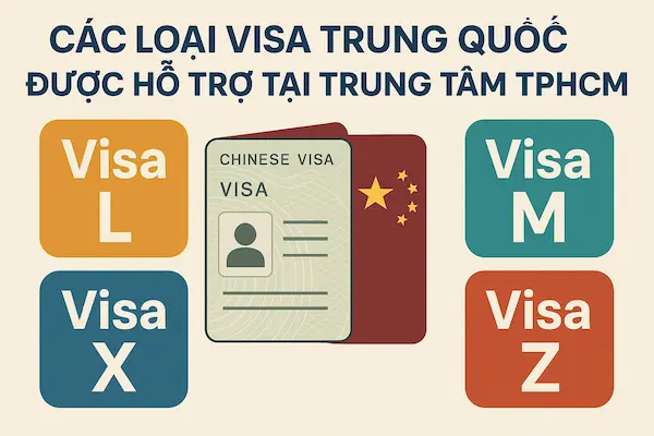 Các loại visa Trung Quốc được hỗ trợ tại trung tâm TPHCM