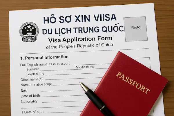 Hồ sơ xin Visa Du lịch Trung Quốc