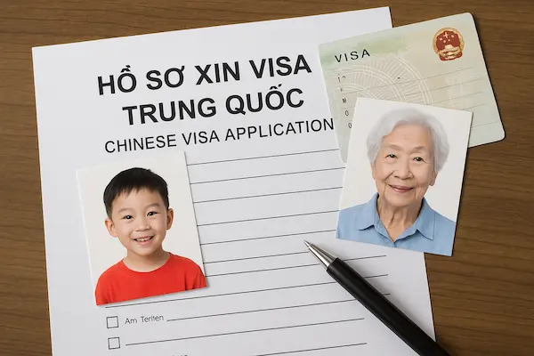 Hồ sơ xin Visa Trung Quốc cho trẻ em và người cao tuổi