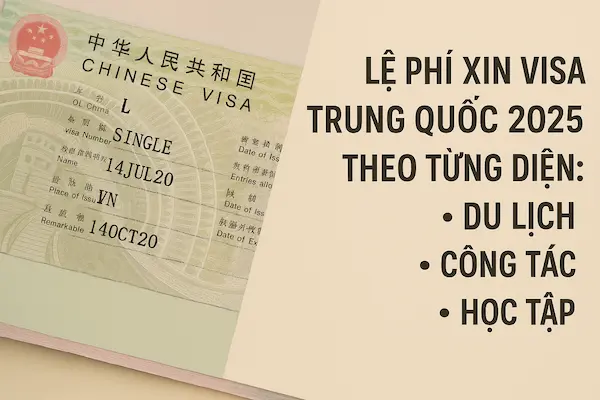 Lệ phí xin Visa Trung Quốc 2025 theo từng diện: Du lịch, Công tác, Học tập