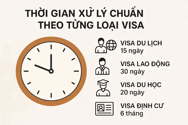 Thời gian xử lý chuẩn theo từng loại Visa