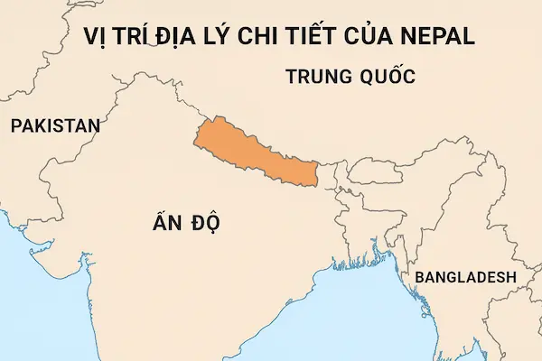 Vị trí địa lý chi tiết của Nepal
