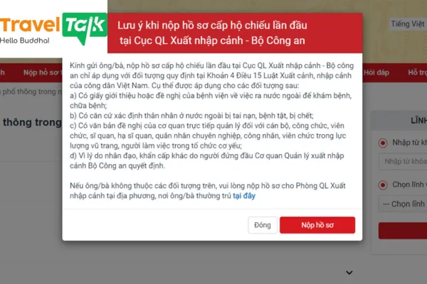 Hồ sơ cần chuẩn bị khi làm hộ chiếu online