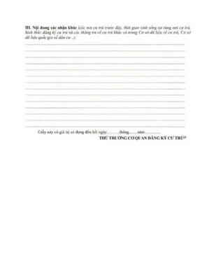 Mẫu Giấy xác nhận cư trú CT07 trang 2