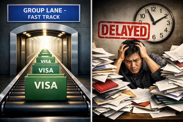 Visa đoàn Trung Quốc khác gì visa lẻ? Chọn sai là dễ trễ lịch