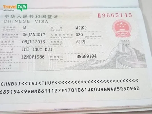 Thủ tục xin visa Trung Quốc cho người đi công tác