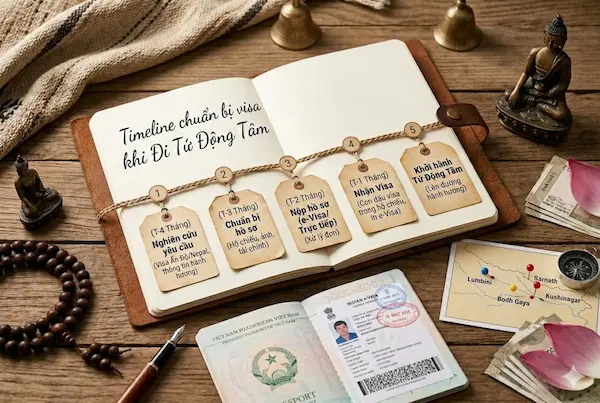 Timeline chuẩn bị visa khi Đi Tứ Động Tâm