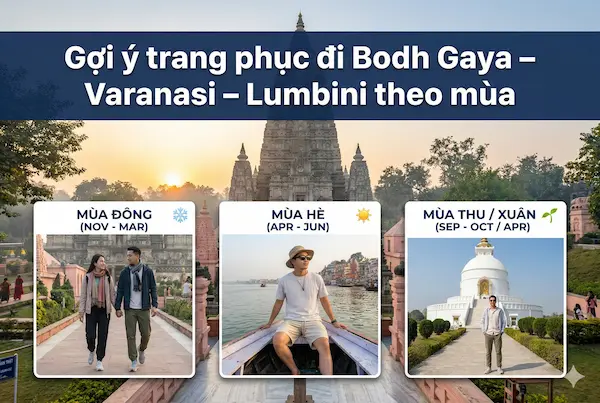 Gợi ý trang phục đi Bodh Gaya – Varanasi – Lumbini theo mùa