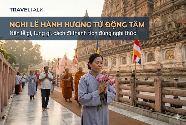 Nghi lễ hành hương Tứ Động Tâm: Nên lễ gì, tụng gì, cách đi thánh tích đúng nghi thức