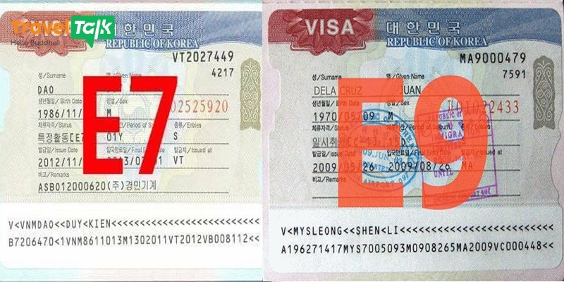 các loại visa Hàn