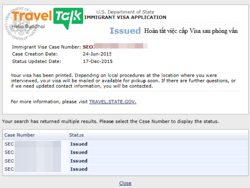 Kiểm tra tình trạng Visa