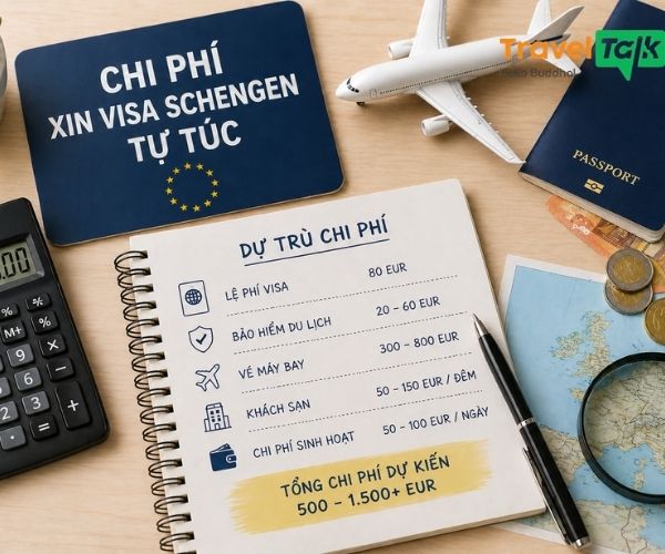 Chi phí xin visa Schengen tự túc