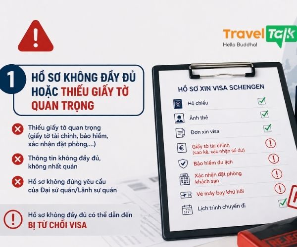 Lỗi thường gặp khi xin visa Schengen: Hồ sơ không đầy đủ