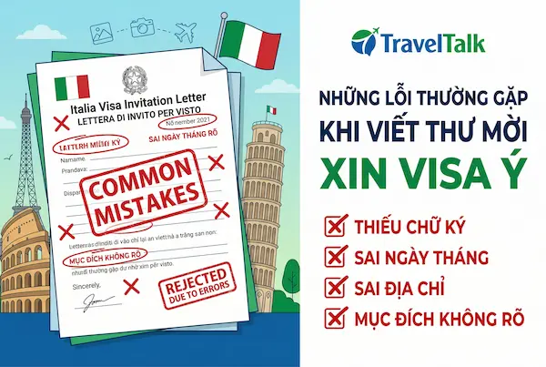 Những lỗi thường gặp khi viết thư mời xin visa Ý
