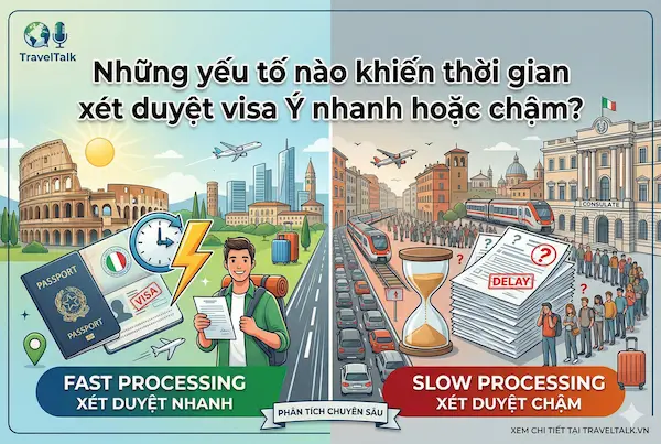 Những yếu tố nào khiến thời gian xét duyệt visa Ý nhanh hoặc chậm?