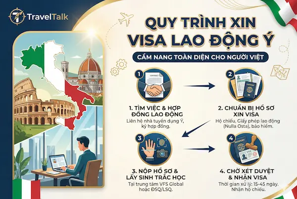 Quy trình xin visa lao động Ý