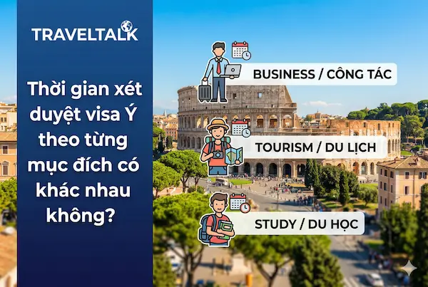 Thời gian xét duyệt visa Ý theo từng mục đích có khác nhau không?