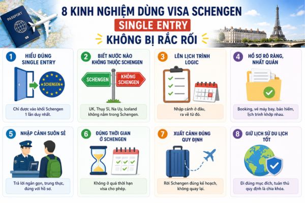 Kinh nghiệm sử dụng visa Schengen Single Entry không bị rắc rối
