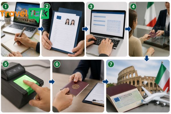 Thủ tục xin visa Ý chi tiết từng bước