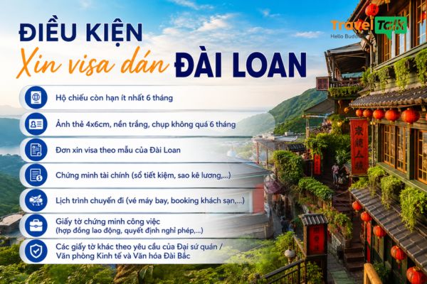 Điều kiện xin visa dán Đài Loan