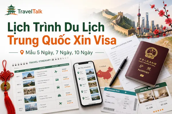Lịch Trình Du Lịch Trung Quốc Xin Visa: Mẫu 5 Ngày, 7 Ngày, 10 Ngày