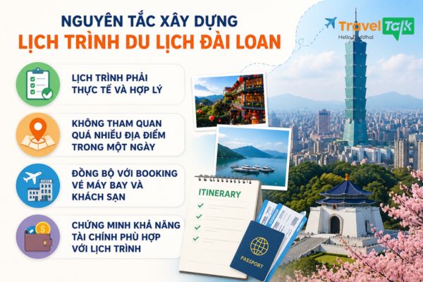 Nguyên tắc xây dựng lịch trình du lịch Đài Loan để xin visa