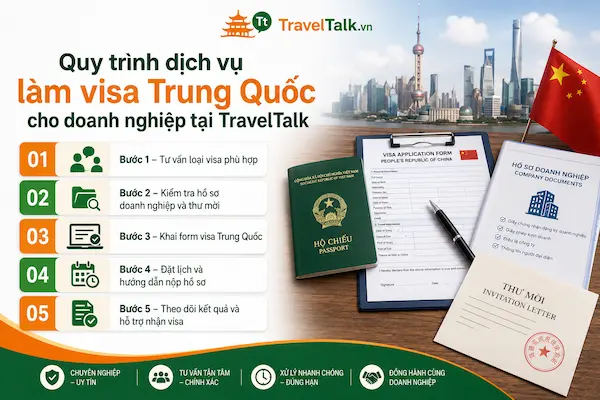 Quy trình dịch vụ làm visa Trung Quốc cho doanh nghiệp tại TravelTalk