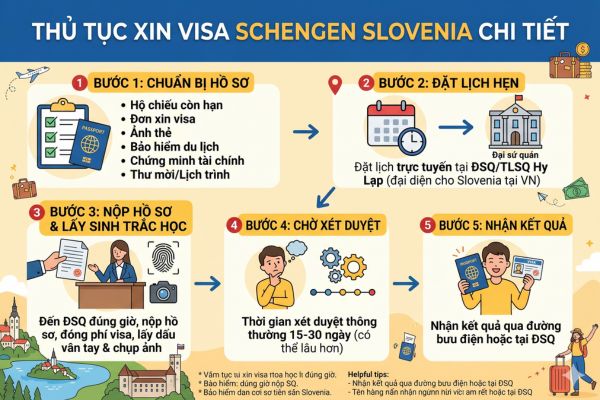 Thủ tục xin visa Schengen Slovenia