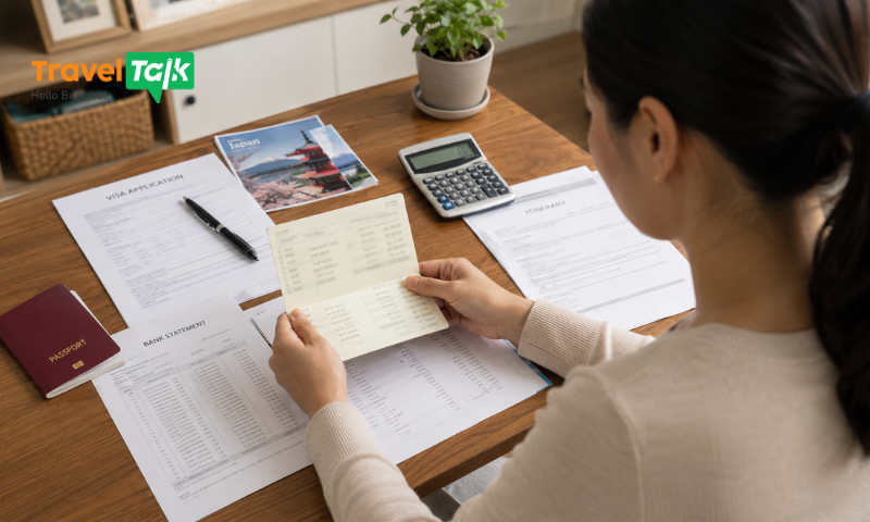 Visa Nhật cần sổ tiết kiệm