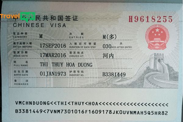 Visa Trung Quốc diện M và Z khác nhau như thế nào? 1 Visa M Trung Quốc