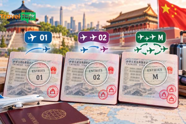 Visa Trung Quốc ghi Entries 01/M nghĩa là gì? 2 Entries 01, 02 và M